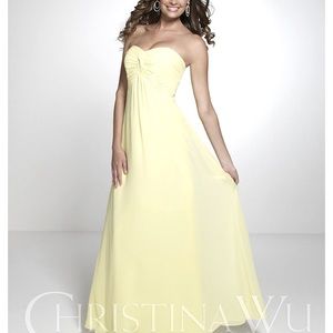 Christina Wu Celebrations collection- style #22544 - color: champagne 
Size: 2